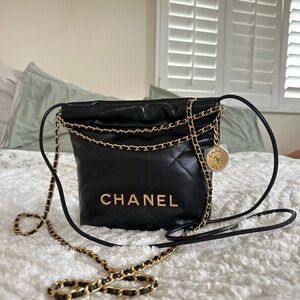 Chanel 22 Chain Hobo Quilted Calfskin Mini